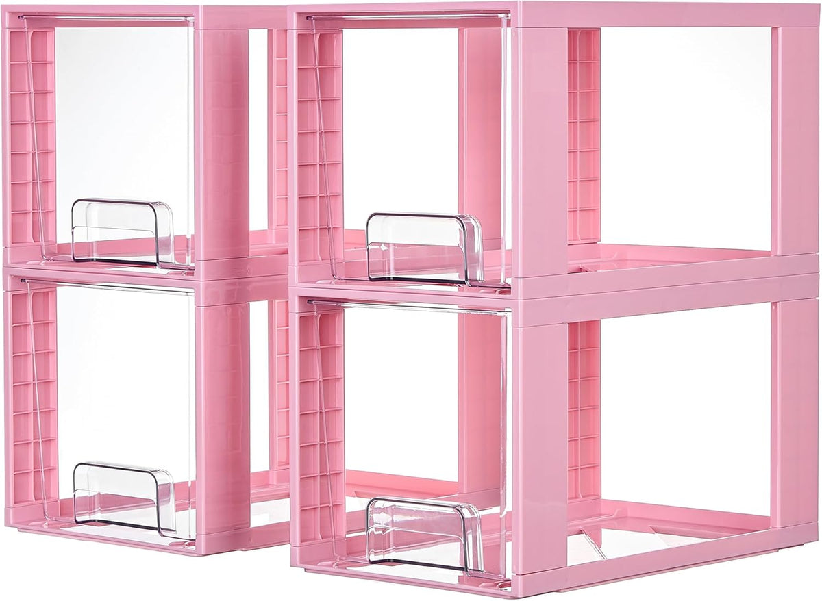 Large Stackable Storage Drawers, Clear