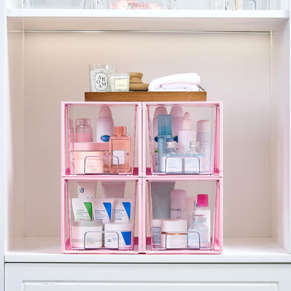 Large Stackable Storage Drawers, Clear