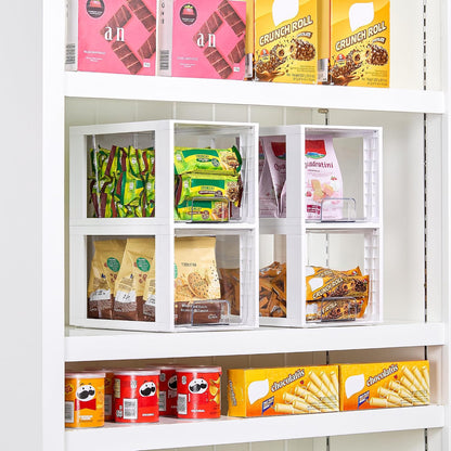 Large Stackable Storage Drawers, Clear