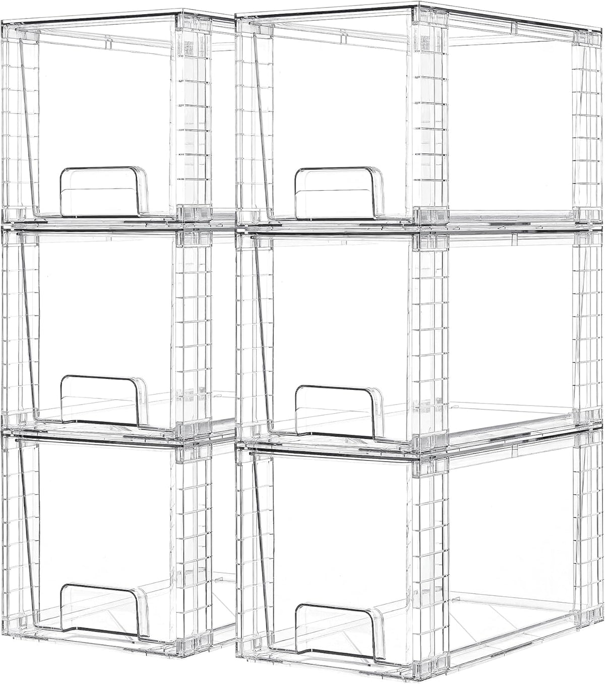 Large Stackable Storage Drawers, Clear