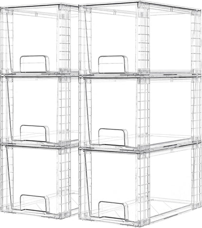 Large Stackable Storage Drawers, Clear