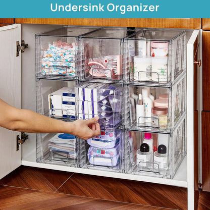 Large Stackable Storage Drawers, Clear