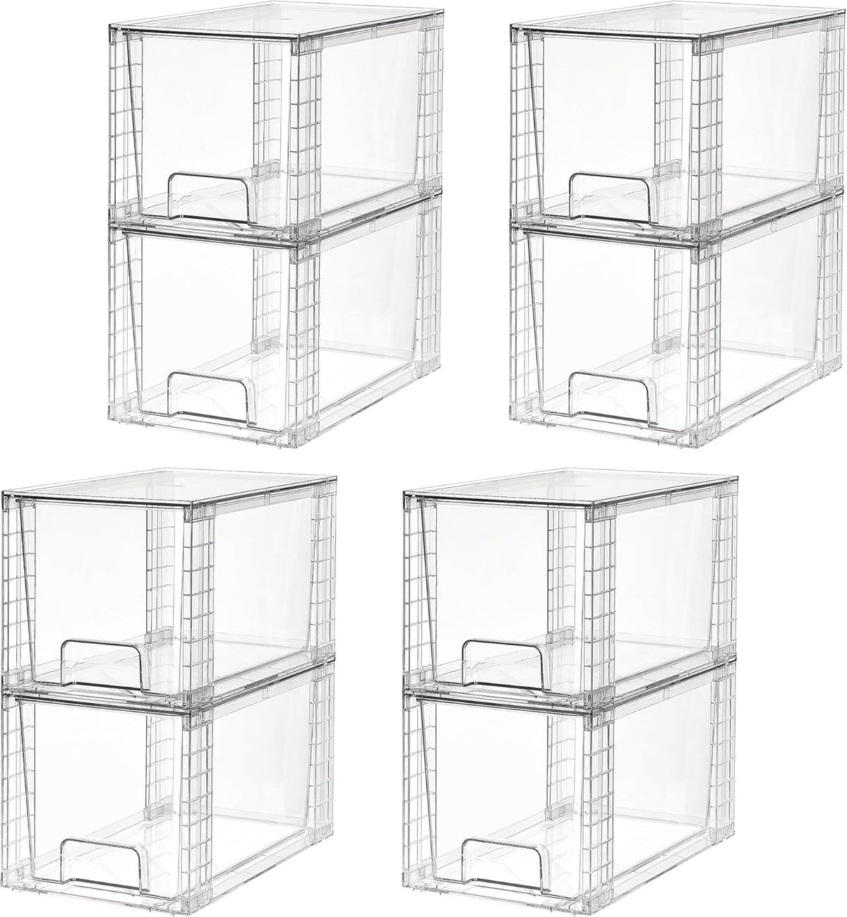 Large Stackable Storage Drawers, Clear
