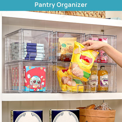 Large Stackable Storage Drawers, Clear