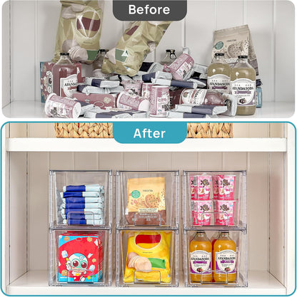 Large Stackable Storage Drawers, Clear