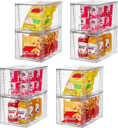 Large Stackable Storage Drawers, Clear