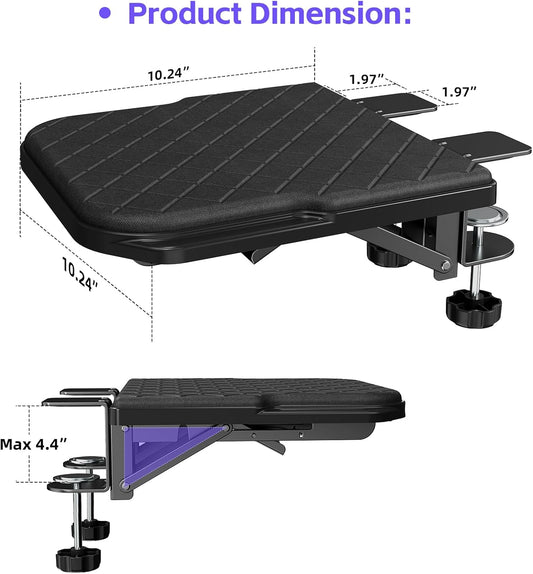 Arm Rest for Desk, 90°Foldable Computer Wrist Rest Shelf