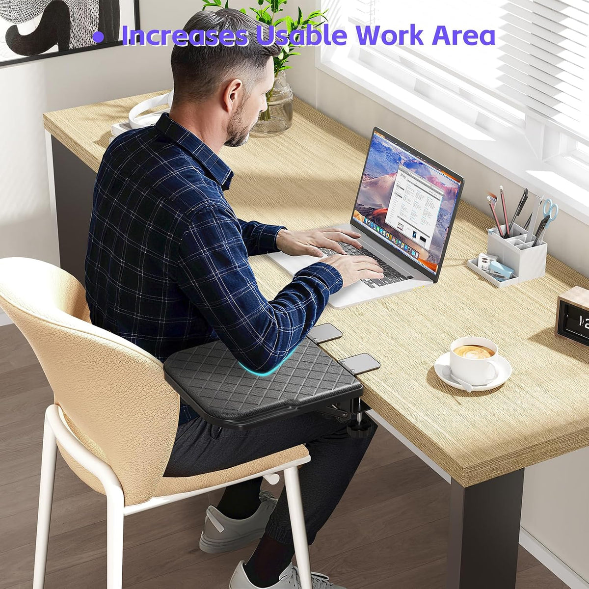 Arm Rest for Desk, 90°Foldable Computer Wrist Rest Shelf