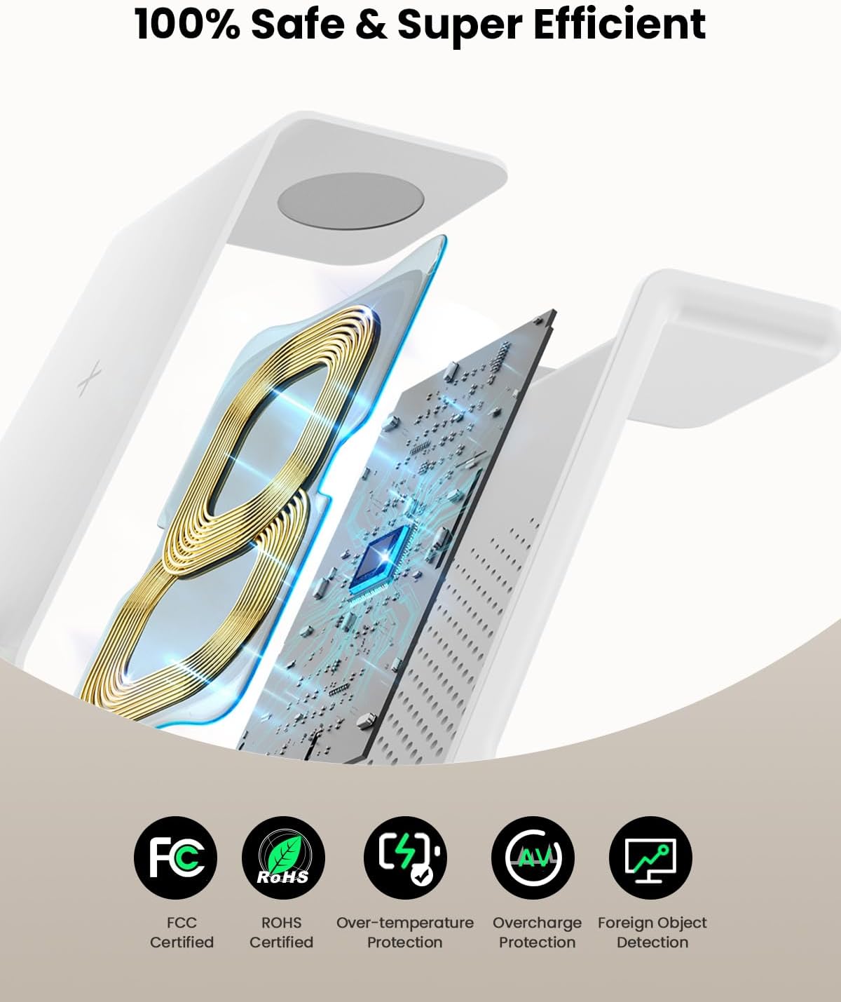 3 in 1 Wireless Charging Station for Apple, Fast Wireless Charger Stand Dock for iPhone 17 16 15 14 13 12 11 Pro Max Plus XR XS X, Apple Watch Ultra/11/10/9/SE/8/7/6/5/4/3/2, AirPods Pro/4/3/2
