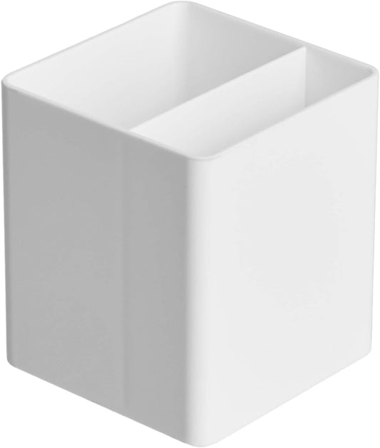 Plastic Desk Organizer Pen Cup White