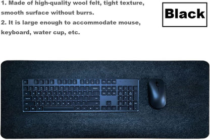 Gaming Mouse Pad, Felt Desk Mat for Laptop Keyboard, 3.0mm Felt Office Table Protector, Non Slip No Crease