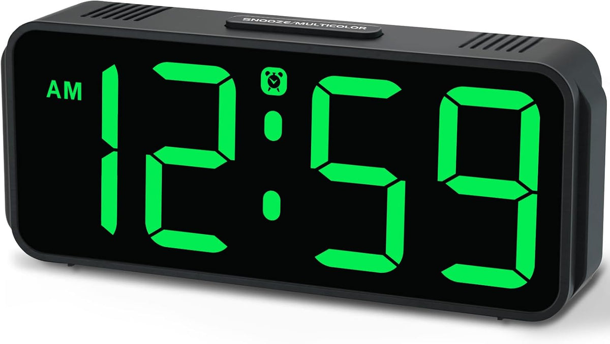 Small Digital Alarm Clock for Bedroom, Large Number, Battery Backup