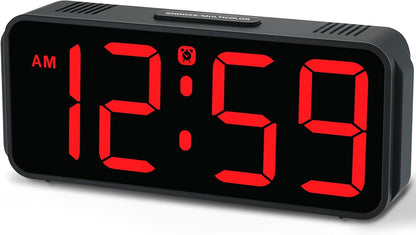 Small Digital Alarm Clock for Bedroom, Large Number, Battery Backup
