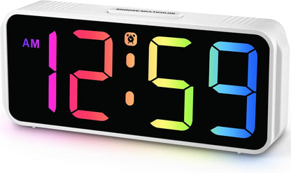 Small Digital Alarm Clock for Bedroom, Large Number, Battery Backup