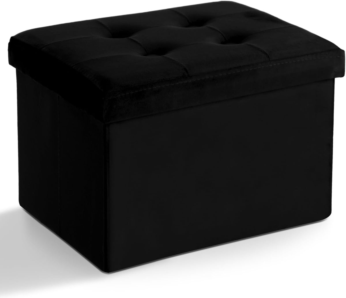 Ottoman with Storage Small Foot Rest Stool Under Desk Stool Short Folding Footrest for Living Room Bedroom Home Office Dorm Dark Gray 16X12X12IN