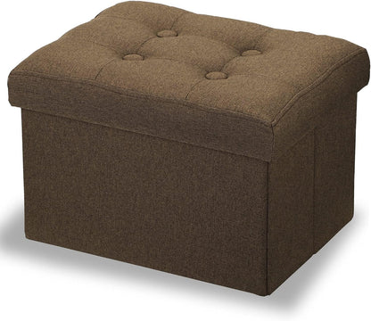 Ottoman with Storage Small Foot Rest Stool Under Desk Stool Short Folding Footrest for Living Room Bedroom Home Office Dorm Dark Gray 16X12X12IN