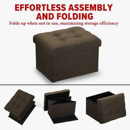 Ottoman with Storage Small Foot Rest Stool Under Desk Stool Short Folding Footrest for Living Room Bedroom Home Office Dorm Dark Gray 16X12X12IN