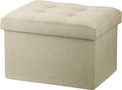 Ottoman with Storage Small Foot Rest Stool Under Desk Stool Short Folding Footrest for Living Room Bedroom Home Office Dorm Dark Gray 16X12X12IN