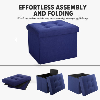 Ottoman with Storage Small Foot Rest Stool Under Desk Stool Short Folding Footrest for Living Room Bedroom Home Office Dorm Dark Gray 16X12X12IN