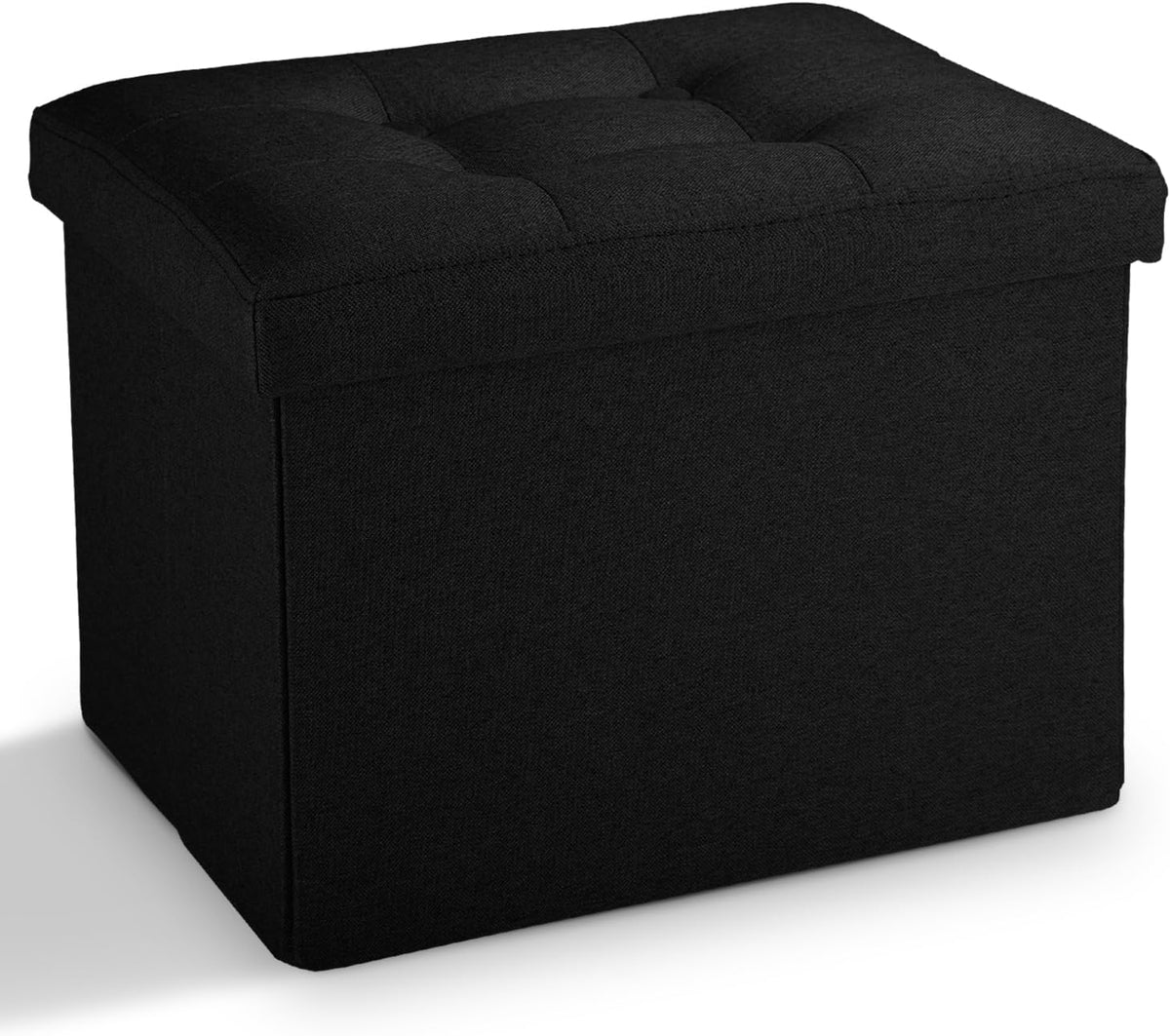 Ottoman with Storage Small Foot Rest Stool Under Desk Stool Short Folding Footrest for Living Room Bedroom Home Office Dorm Dark Gray 16X12X12IN