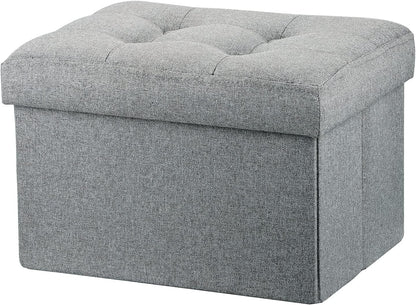 Ottoman with Storage Small Foot Rest Stool Under Desk Stool Short Folding Footrest for Living Room Bedroom Home Office Dorm Dark Gray 16X12X12IN