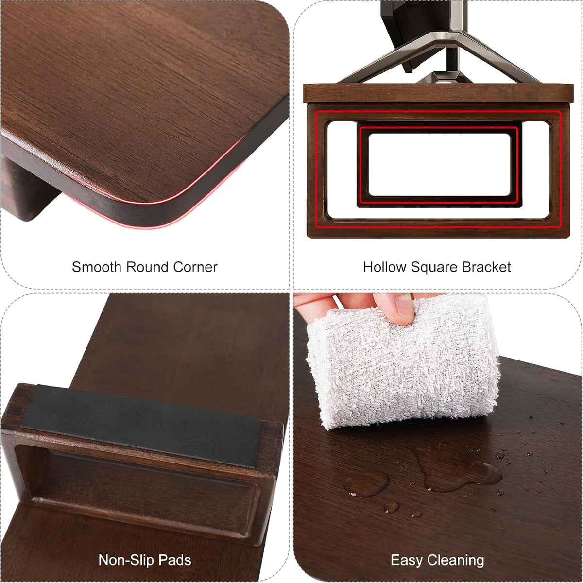 Dual Monitor Stand Riser 39.3 Inch Wood Desk Shelf Desktop Organizer