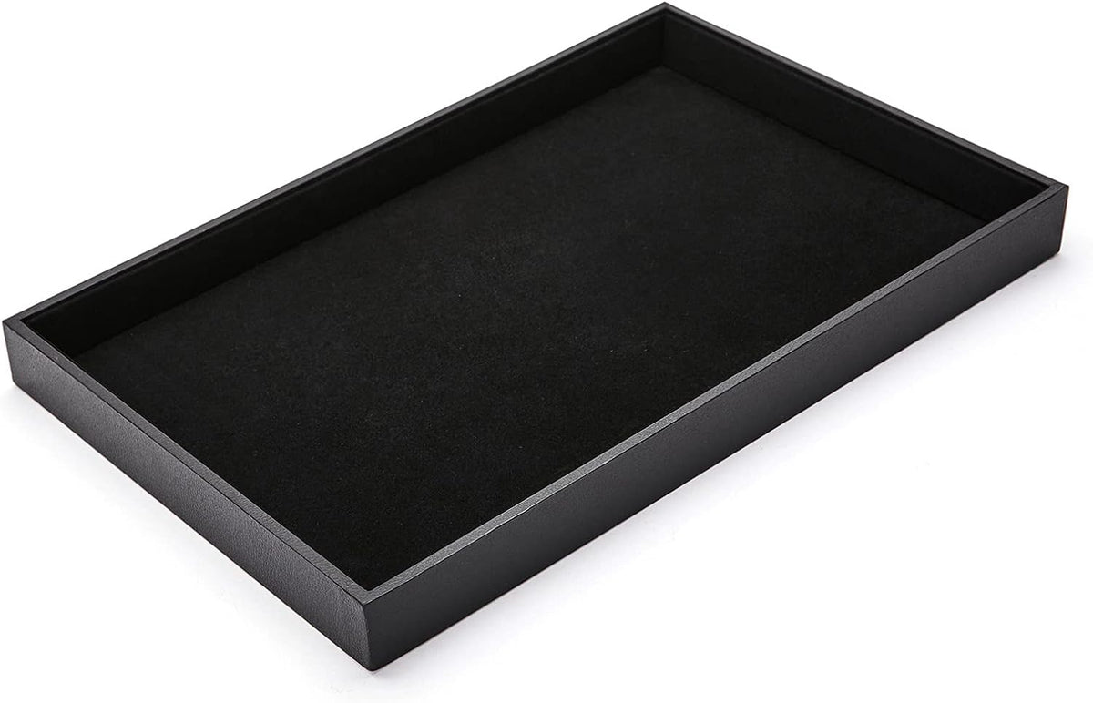 Black Velvet Stackable Jewelry Tray Showcase Display Earring Necklace Bracelet Rings Organizer……