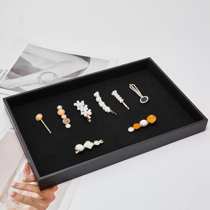 Black Velvet Stackable Jewelry Tray Showcase Display Earring Necklace Bracelet Rings Organizer……