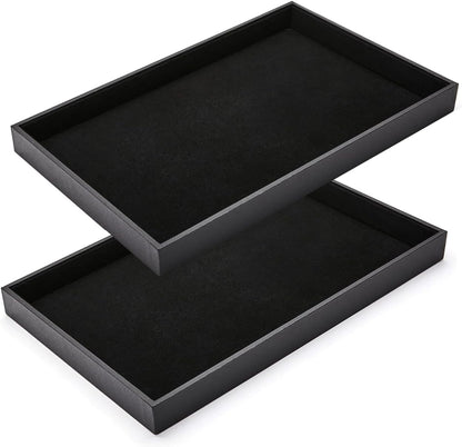 Black Velvet Stackable Jewelry Tray Showcase Display Earring Necklace Bracelet Rings Organizer……