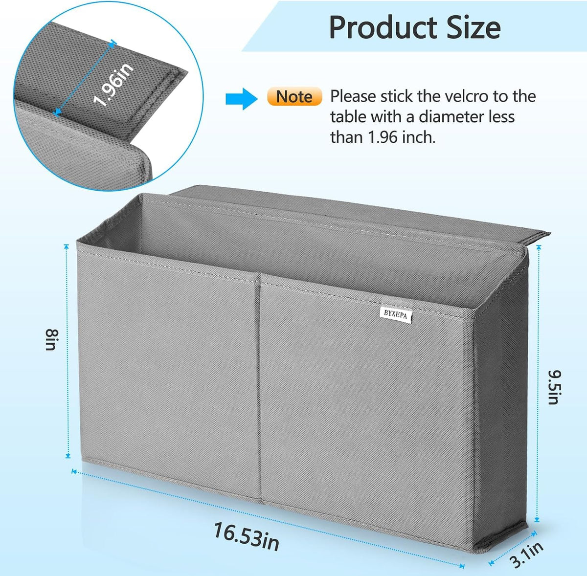Desk Side Storage Organizer, Minimalist Side Storage Bag for Office Supplies, Gaming Headset, Office Side Storage Bag for Makeup Desk, Computer Workstation, Grey