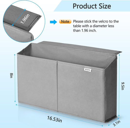 Desk Side Storage Organizer, Minimalist Side Storage Bag for Office Supplies, Gaming Headset, Office Side Storage Bag for Makeup Desk, Computer Workstation, Grey