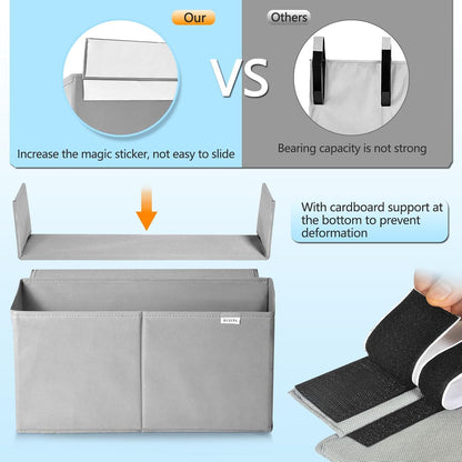 Desk Side Storage Organizer, Minimalist Side Storage Bag for Office Supplies, Gaming Headset, Office Side Storage Bag for Makeup Desk, Computer Workstation, Grey