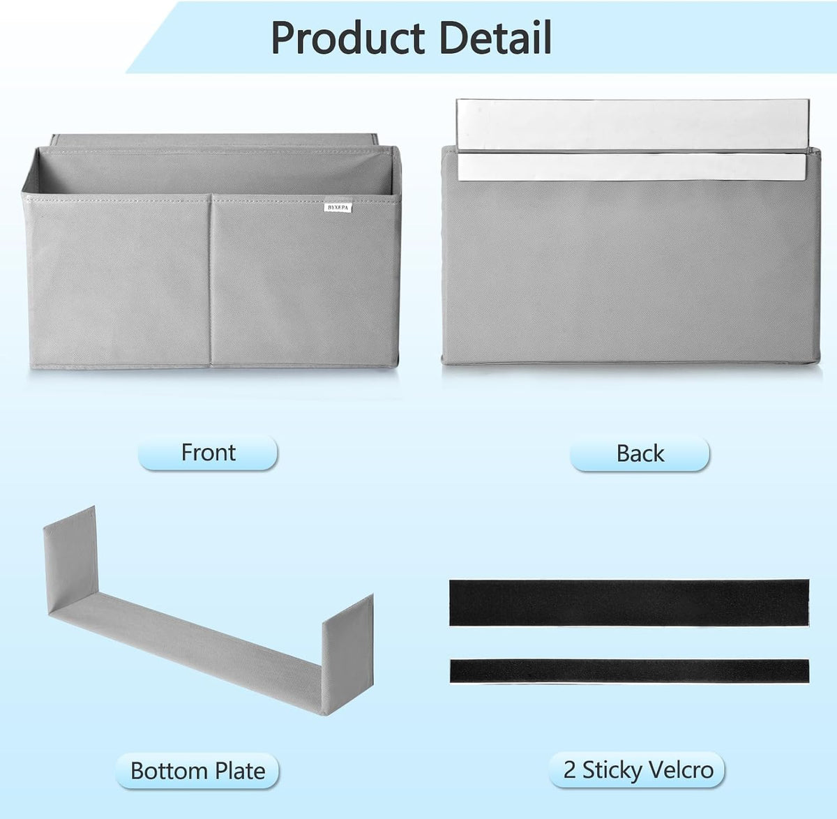 Desk Side Storage Organizer, Minimalist Side Storage Bag for Office Supplies, Gaming Headset, Office Side Storage Bag for Makeup Desk, Computer Workstation, Grey