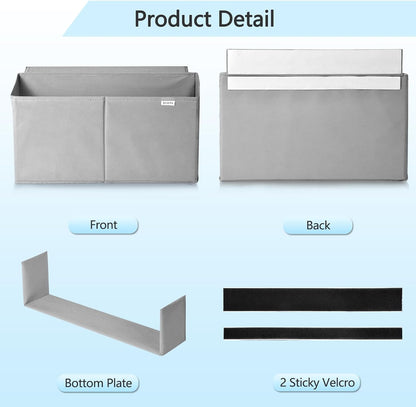 Desk Side Storage Organizer, Minimalist Side Storage Bag for Office Supplies, Gaming Headset, Office Side Storage Bag for Makeup Desk, Computer Workstation, Grey