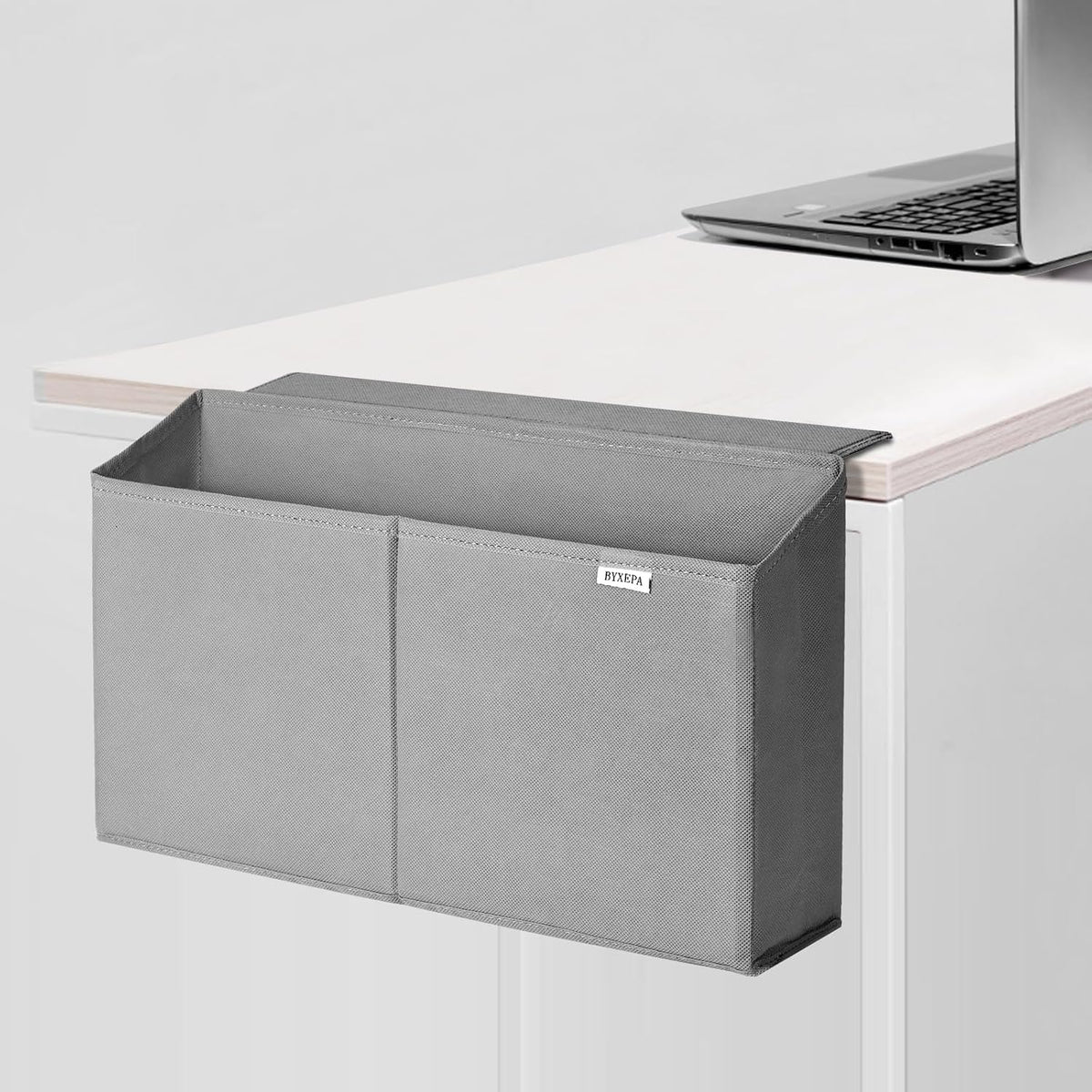 Desk Side Storage Organizer, Minimalist Side Storage Bag for Office Supplies, Gaming Headset, Office Side Storage Bag for Makeup Desk, Computer Workstation, Grey