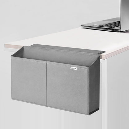 Desk Side Storage Organizer, Minimalist Side Storage Bag for Office Supplies, Gaming Headset, Office Side Storage Bag for Makeup Desk, Computer Workstation, Grey