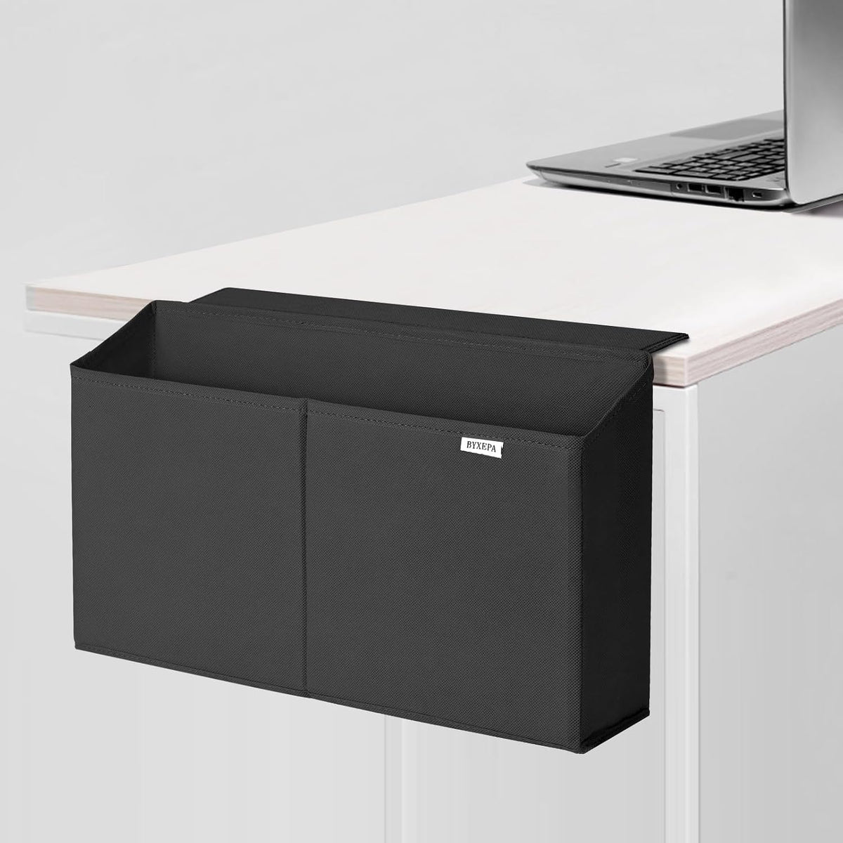 Desk Side Storage Organizer, Minimalist Side Storage Bag for Office Supplies, Gaming Headset, Office Side Storage Bag for Makeup Desk, Computer Workstation, Grey