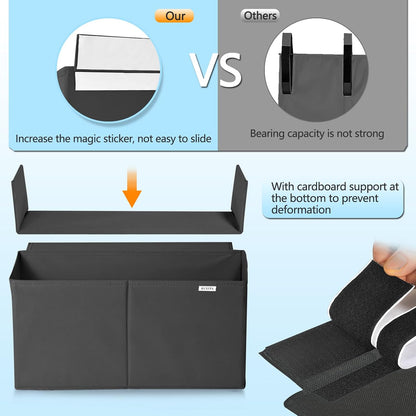 Desk Side Storage Organizer, Minimalist Side Storage Bag for Office Supplies, Gaming Headset, Office Side Storage Bag for Makeup Desk, Computer Workstation, Grey