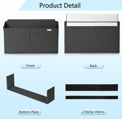 Desk Side Storage Organizer, Minimalist Side Storage Bag for Office Supplies, Gaming Headset, Office Side Storage Bag for Makeup Desk, Computer Workstation, Grey