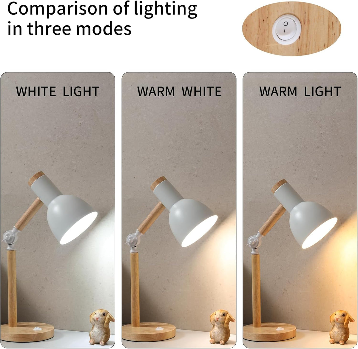 Adjustable Wooden Arm Desk Lamp, Metal Shade Table Lamp