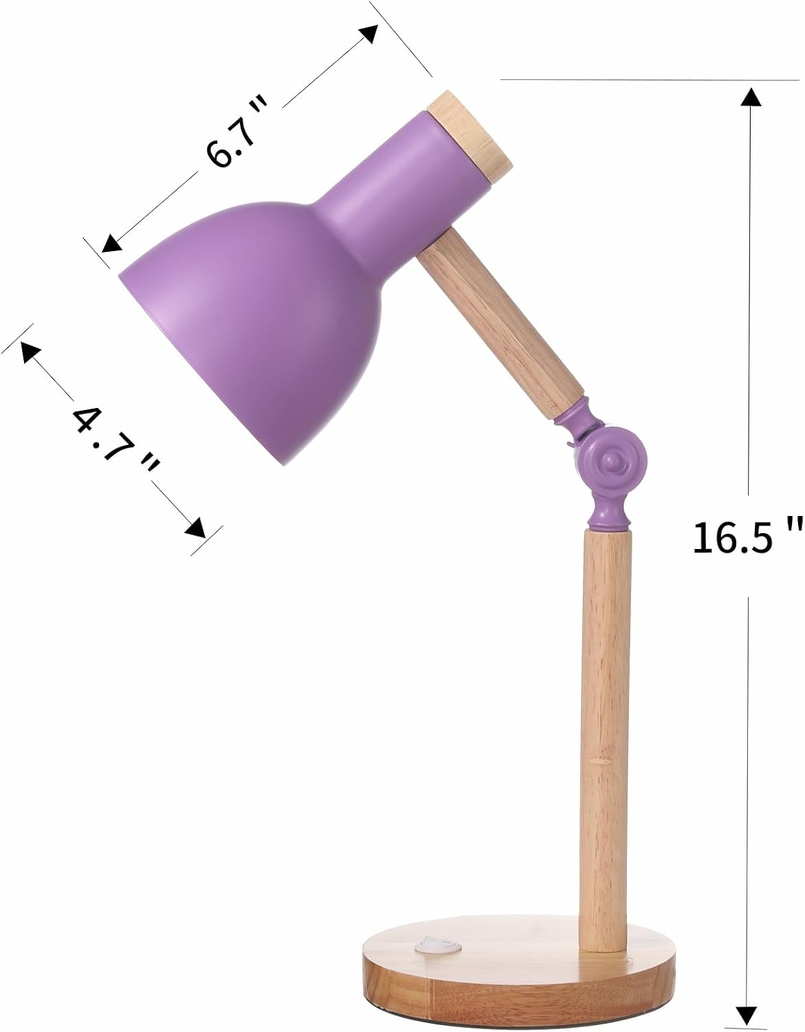 Adjustable Wooden Arm Desk Lamp, Metal Shade Table Lamp