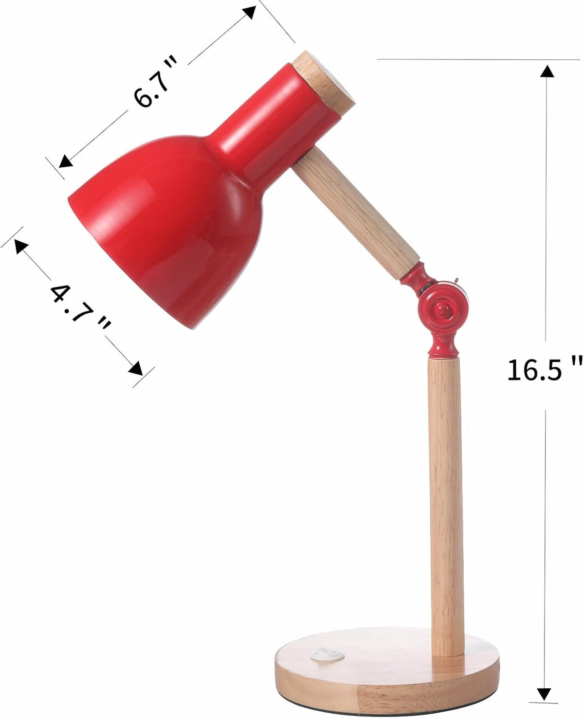 Adjustable Wooden Arm Desk Lamp, Metal Shade Table Lamp