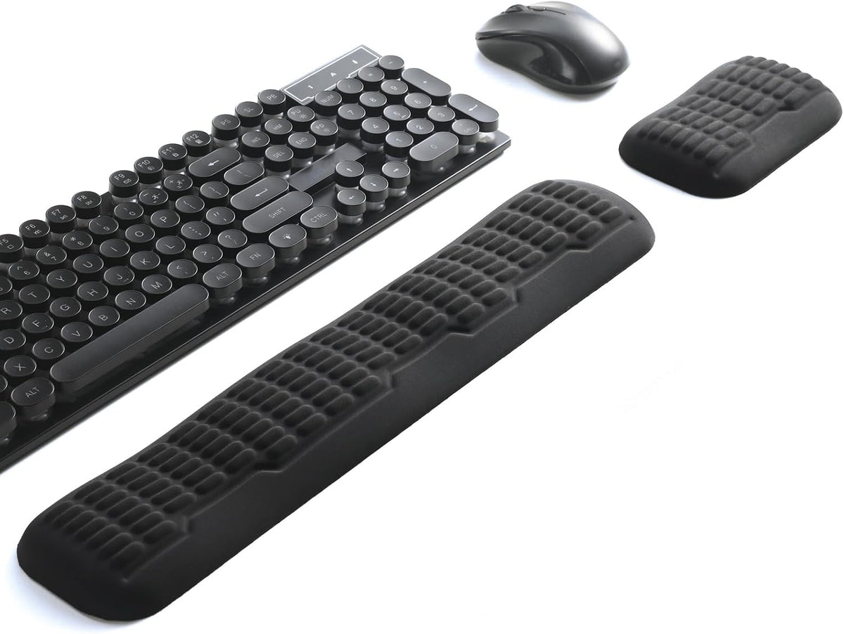 Ergonomic Mouse Wrist Rest,Latest 3.0 Wave Curve Design,High-Resilience Memory Foam Non-Slip Base,Reduces Wrist Fatigue,Ideal for Office Gaming & Long Hours of Use(Black)