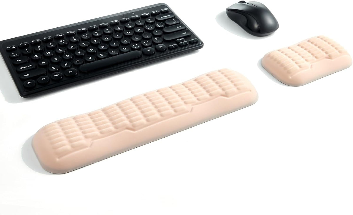 Ergonomic Mouse Wrist Rest,Latest 3.0 Wave Curve Design,High-Resilience Memory Foam Non-Slip Base,Reduces Wrist Fatigue,Ideal for Office Gaming & Long Hours of Use(Black)