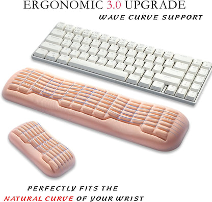 Ergonomic Mouse Wrist Rest,Latest 3.0 Wave Curve Design,High-Resilience Memory Foam Non-Slip Base,Reduces Wrist Fatigue,Ideal for Office Gaming & Long Hours of Use(Black)
