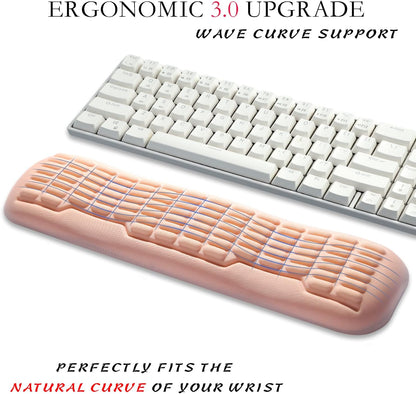 Ergonomic Mouse Wrist Rest,Latest 3.0 Wave Curve Design,High-Resilience Memory Foam Non-Slip Base,Reduces Wrist Fatigue,Ideal for Office Gaming & Long Hours of Use(Black)