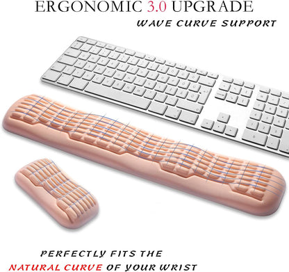 Ergonomic Mouse Wrist Rest,Latest 3.0 Wave Curve Design,High-Resilience Memory Foam Non-Slip Base,Reduces Wrist Fatigue,Ideal for Office Gaming & Long Hours of Use(Black)