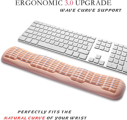 Ergonomic Mouse Wrist Rest,Latest 3.0 Wave Curve Design,High-Resilience Memory Foam Non-Slip Base,Reduces Wrist Fatigue,Ideal for Office Gaming & Long Hours of Use(Black)