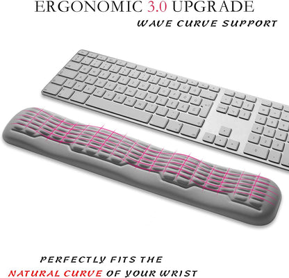 Ergonomic Mouse Wrist Rest,Latest 3.0 Wave Curve Design,High-Resilience Memory Foam Non-Slip Base,Reduces Wrist Fatigue,Ideal for Office Gaming & Long Hours of Use(Black)