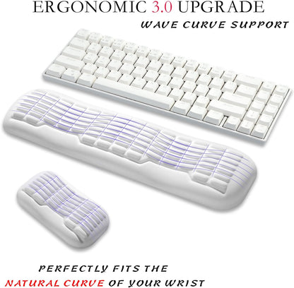 Ergonomic Mouse Wrist Rest,Latest 3.0 Wave Curve Design,High-Resilience Memory Foam Non-Slip Base,Reduces Wrist Fatigue,Ideal for Office Gaming & Long Hours of Use(Black)